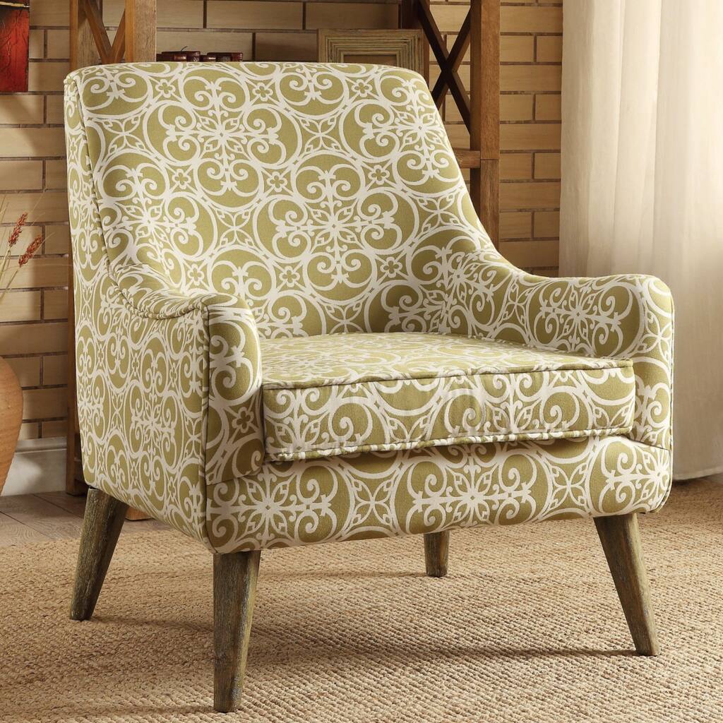 Monoco Estate Green Patterened Living Room Accent Chair