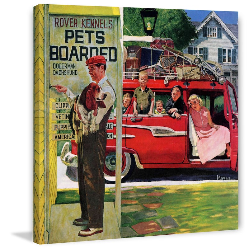 Marmont Hill - Boarding the Dog by Earl Mayan Painting Print on Canvas - Multi-Color