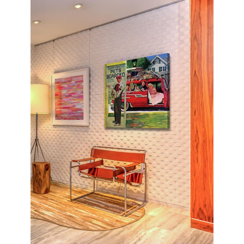 Marmont Hill - Boarding the Dog by Earl Mayan Painting Print on Canvas - Multi-Color