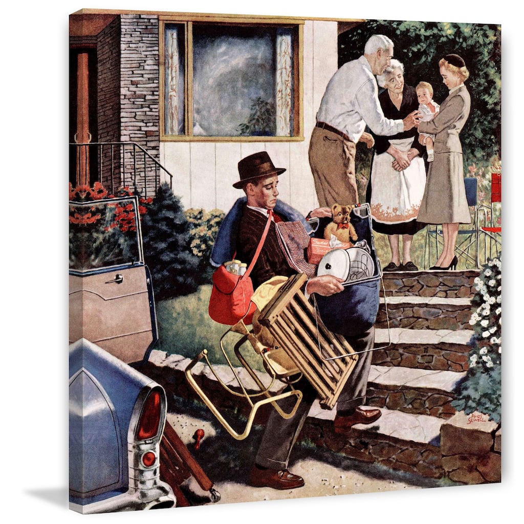 Marmont Hill - Visiting the Grandparents by Amos Sewell Painting Print on Canvas - Multi-Color