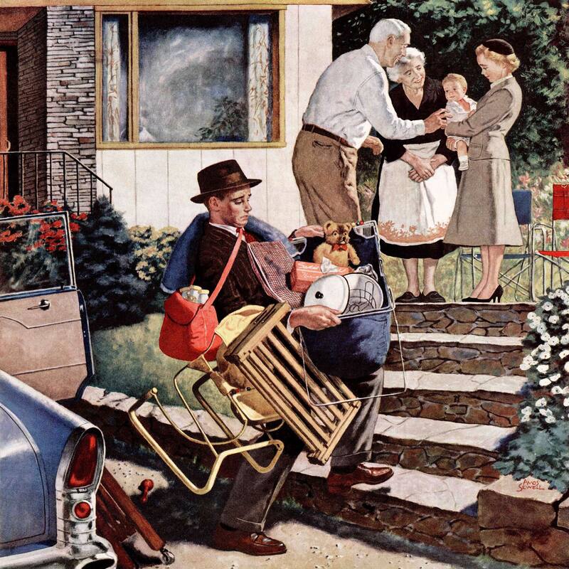 Marmont Hill - Visiting the Grandparents by Amos Sewell Painting Print on Canvas - Multi-Color