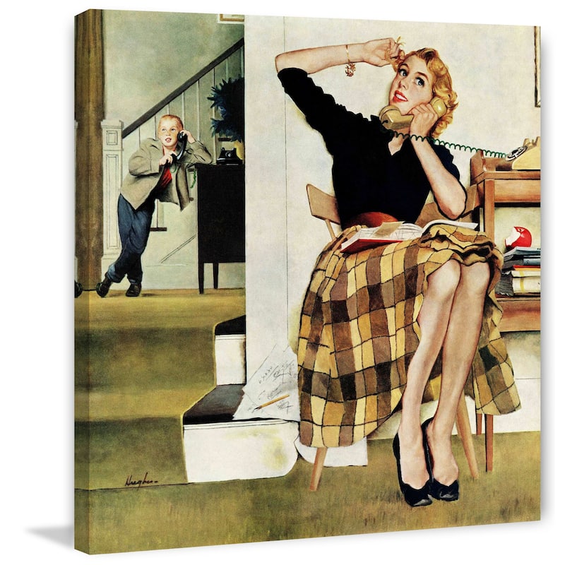 Marmont Hill - Eavesdropping on Sister by George Hughes Painting Print on Canvas - Multi-Color