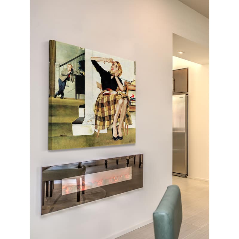 Marmont Hill - Eavesdropping on Sister by George Hughes Painting Print on Canvas - Multi-Color
