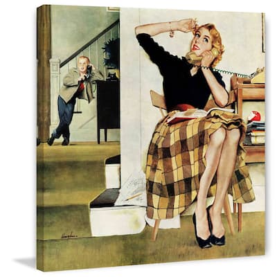 Marmont Hill - Eavesdropping on Sister by George Hughes Painting Print on Canvas - Multi-Color