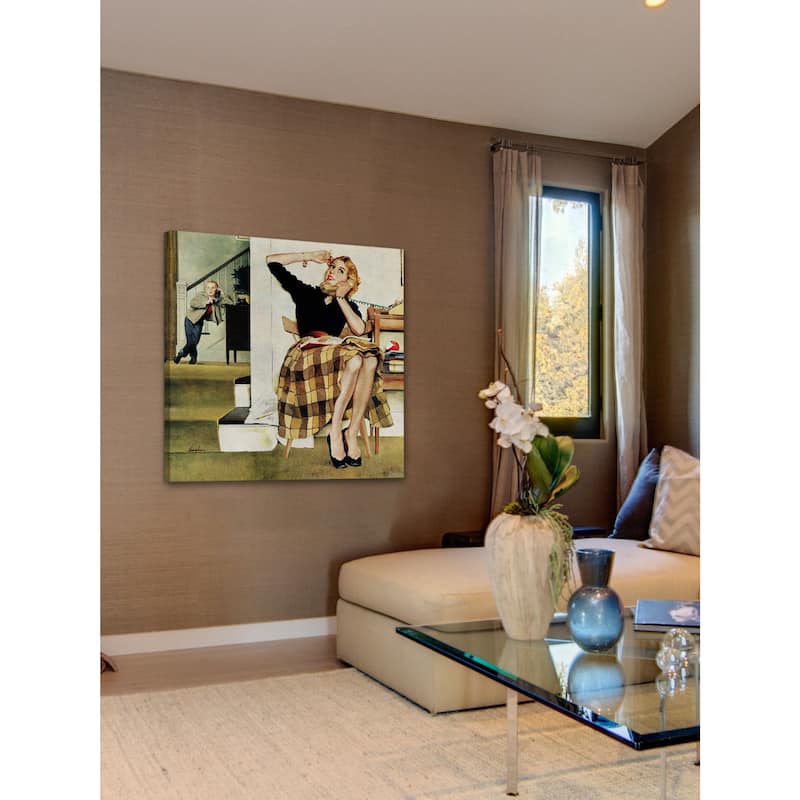 Marmont Hill - Eavesdropping on Sister by George Hughes Painting Print on Canvas - Multi-Color