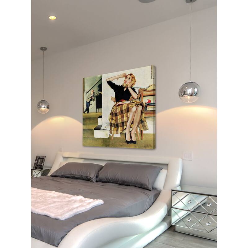 Marmont Hill - Eavesdropping on Sister by George Hughes Painting Print on Canvas - Multi-Color