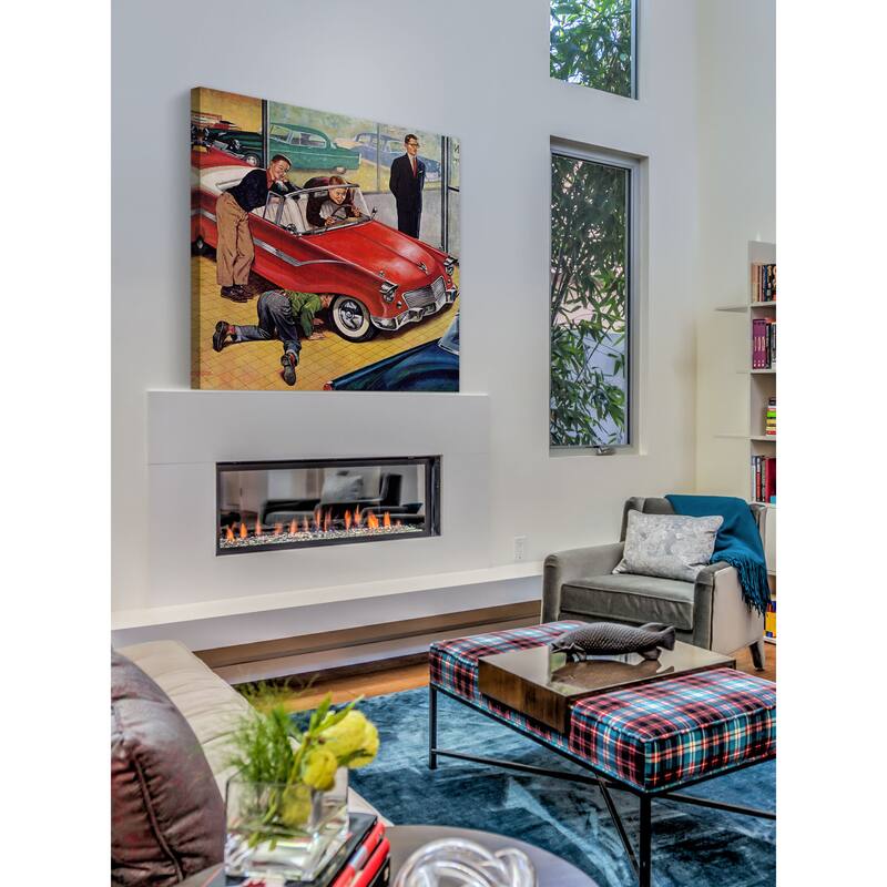 Marmont Hill - Automobile Showroom by Amos Sewell Painting Print on Canvas - Multi-Color