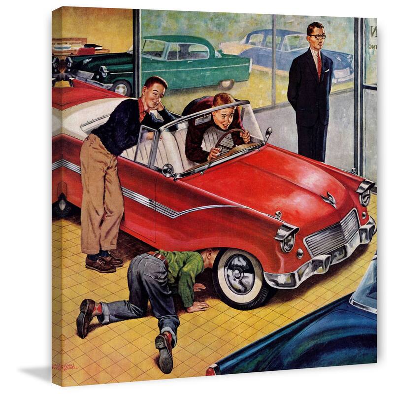 Marmont Hill - Automobile Showroom by Amos Sewell Painting Print on Canvas - Multi-Color