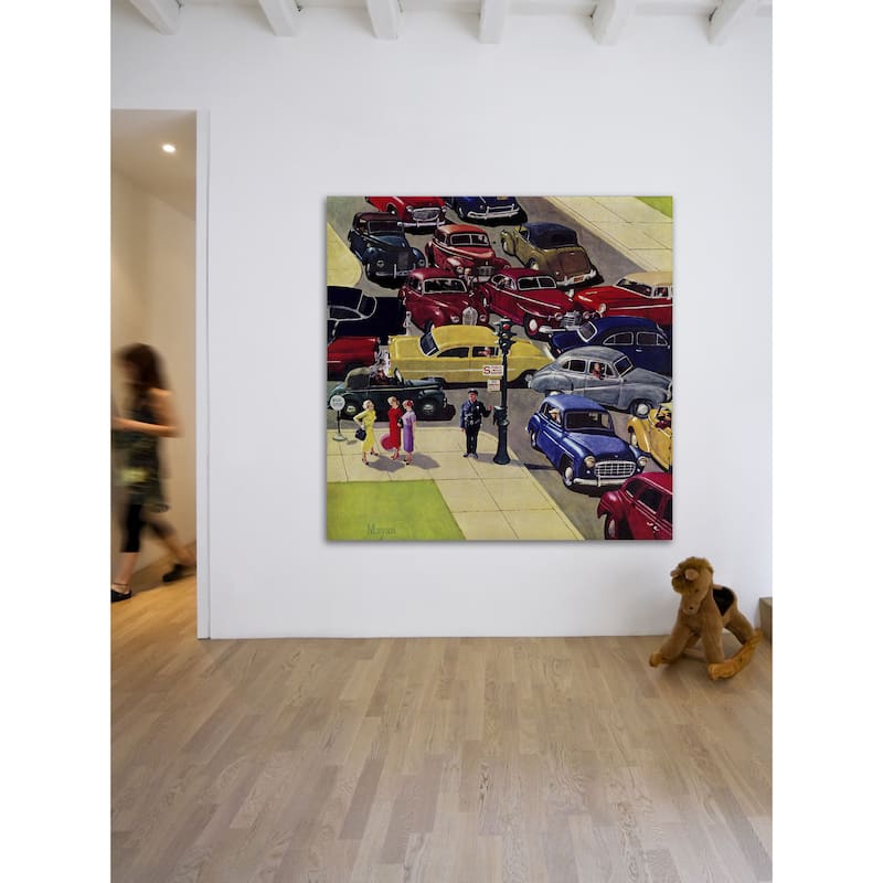 Marmont Hill - 'Traffic Jam' by Earl Mayan Painting Print on Canvas - Multi-Color