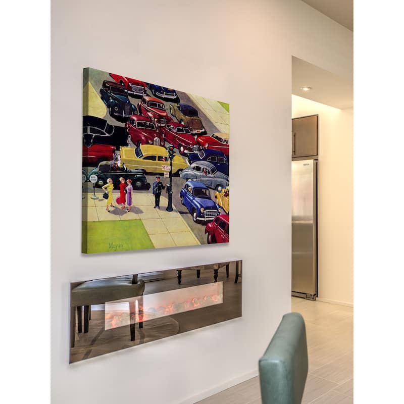 Marmont Hill - 'Traffic Jam' by Earl Mayan Painting Print on Canvas - Multi-Color