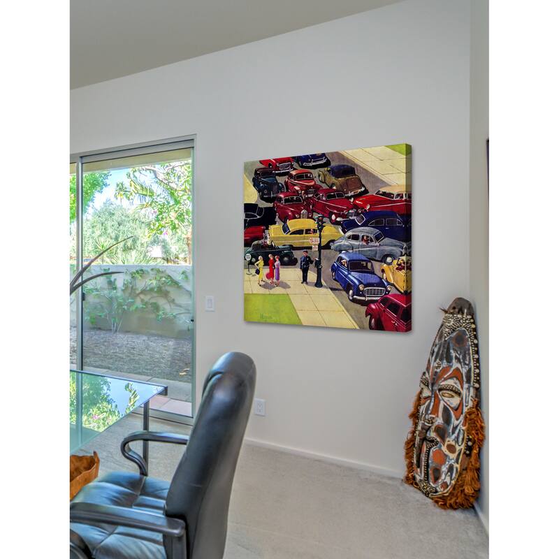 Marmont Hill - 'Traffic Jam' by Earl Mayan Painting Print on Canvas - Multi-Color