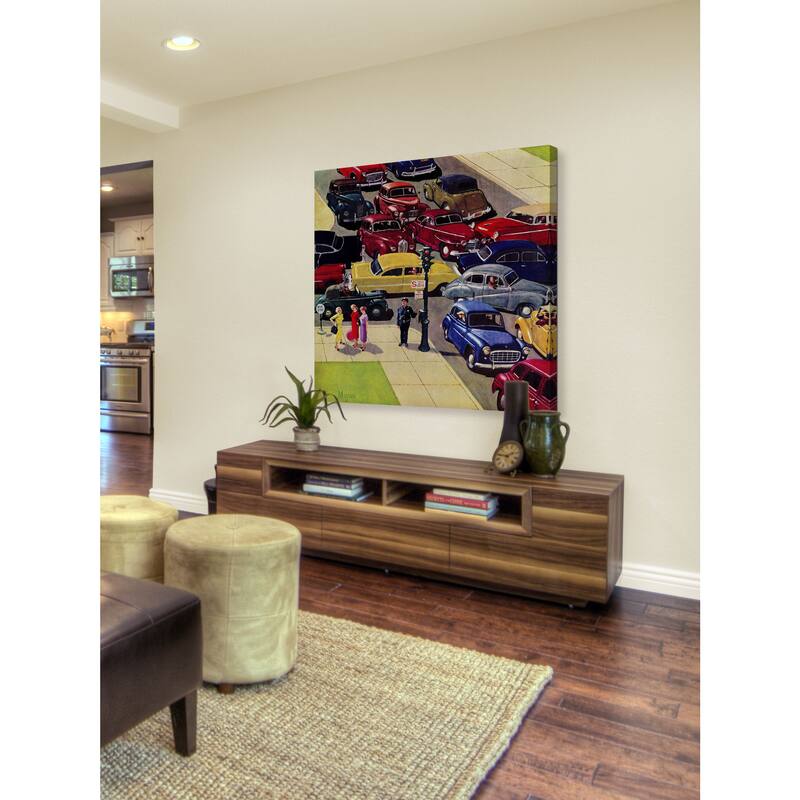 Marmont Hill - 'Traffic Jam' by Earl Mayan Painting Print on Canvas - Multi-Color