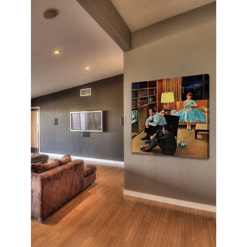 Marmont Hill - 'Date with the Television' by John Falter Painting Print on Canvas