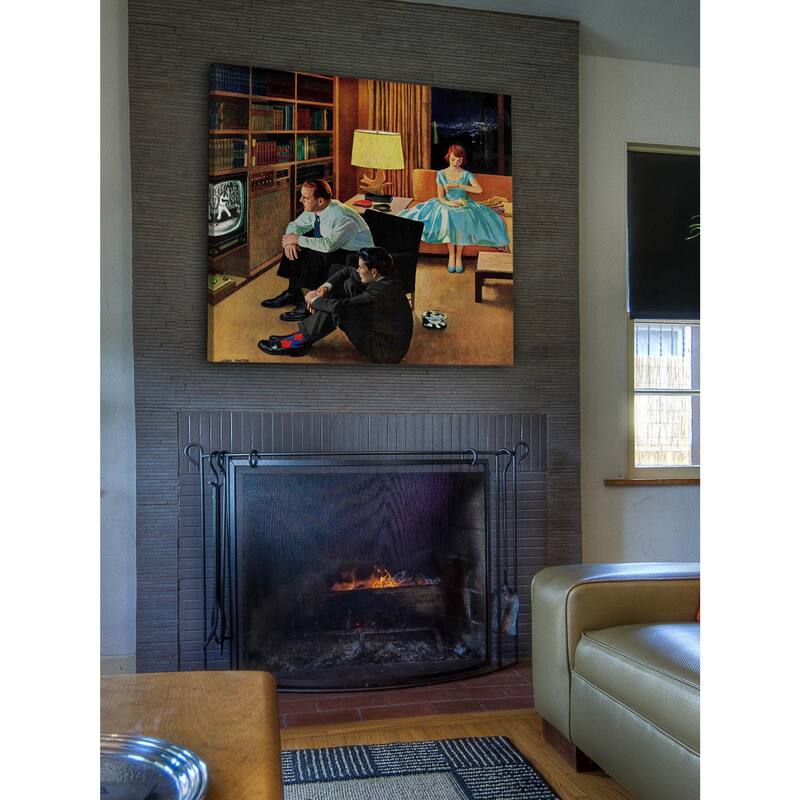 Marmont Hill - 'Date with the Television' by John Falter Painting Print on Canvas