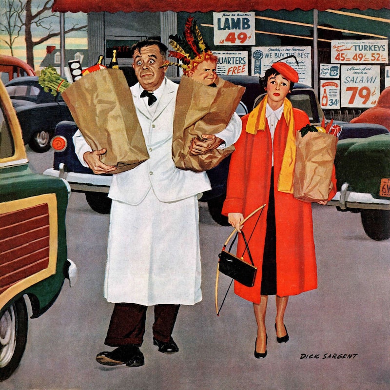 Marmont Hill - 'Sack Full of Trouble' by Richard Sargent Painting Print on Canvas - Multi-Color