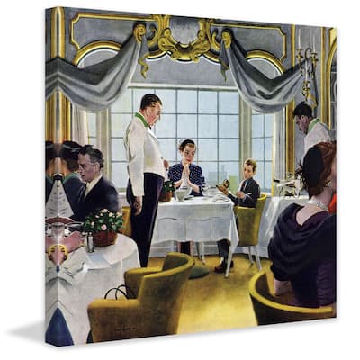 Marmont Hill - 'Taking Mom to Lunch' by George Hughes Painting Print on Canvas - Multi-Color