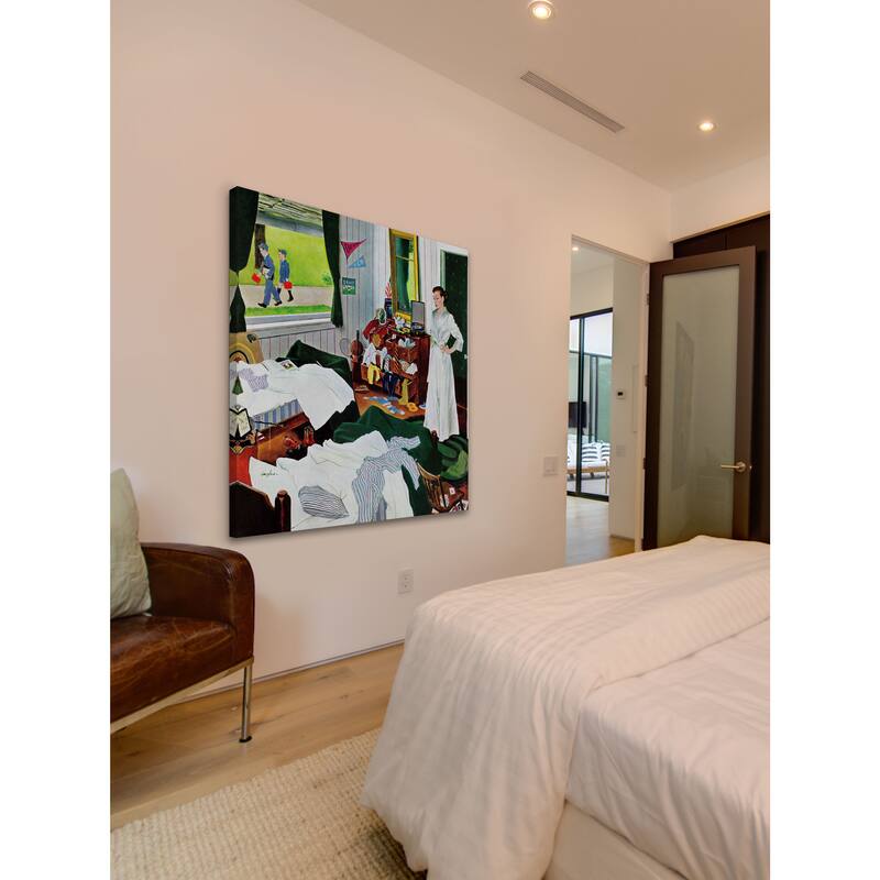 Marmont Hill - 'Messy Room, Neat Boys' by George Hughes Painting Print on Canvas - Multi-Color
