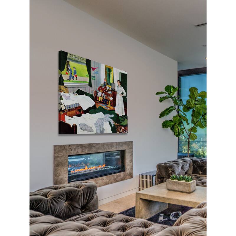 Marmont Hill - 'Messy Room, Neat Boys' by George Hughes Painting Print on Canvas - Multi-Color
