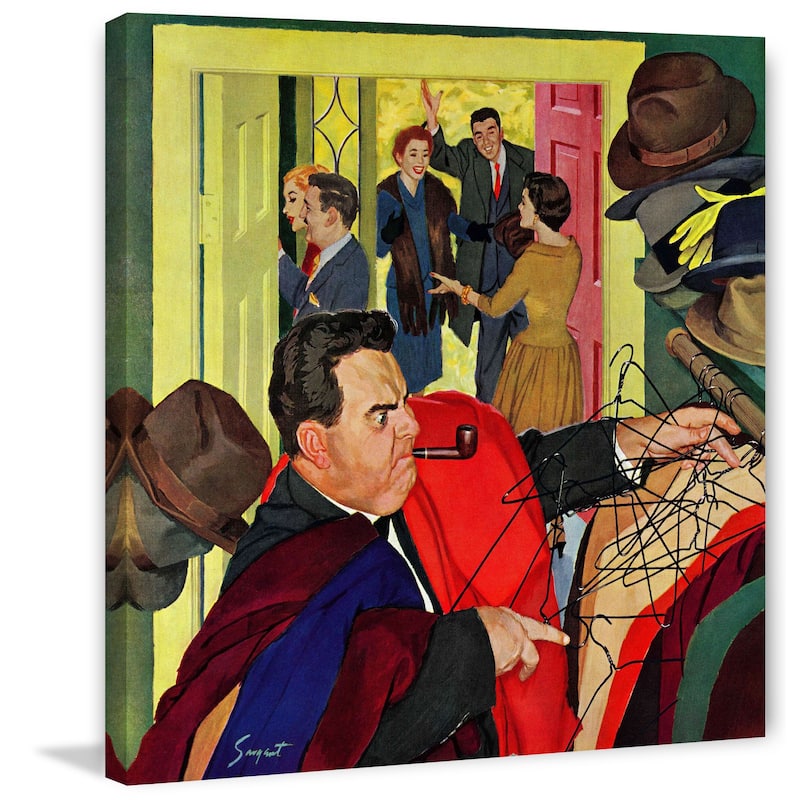 Marmont Hill - 'Tangled Coat Hangers' by Richard Sargent Painting Print on Canvas - Multi-Color