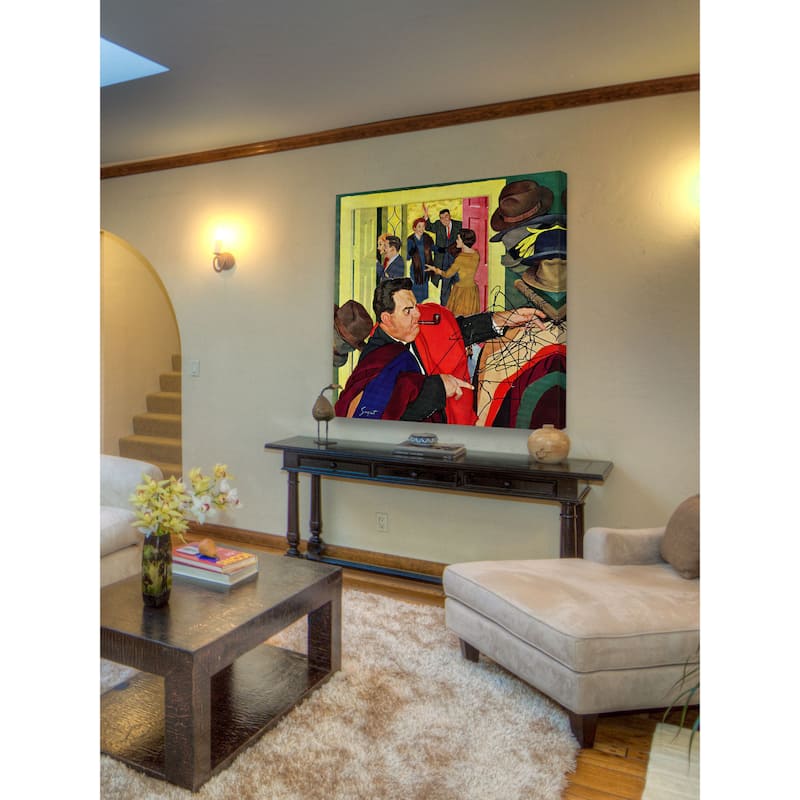 Marmont Hill - 'Tangled Coat Hangers' by Richard Sargent Painting Print on Canvas - Multi-Color