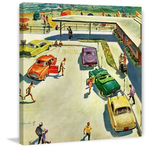 Marmont Hill - Handmade Flat Tire at the Beach Painting Print on Canvas