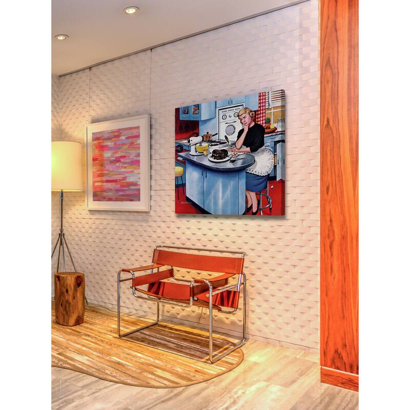Marmont Hill - 'First Cake' by Stevan Dohanos Painting Print on Canvas - Multi-Color