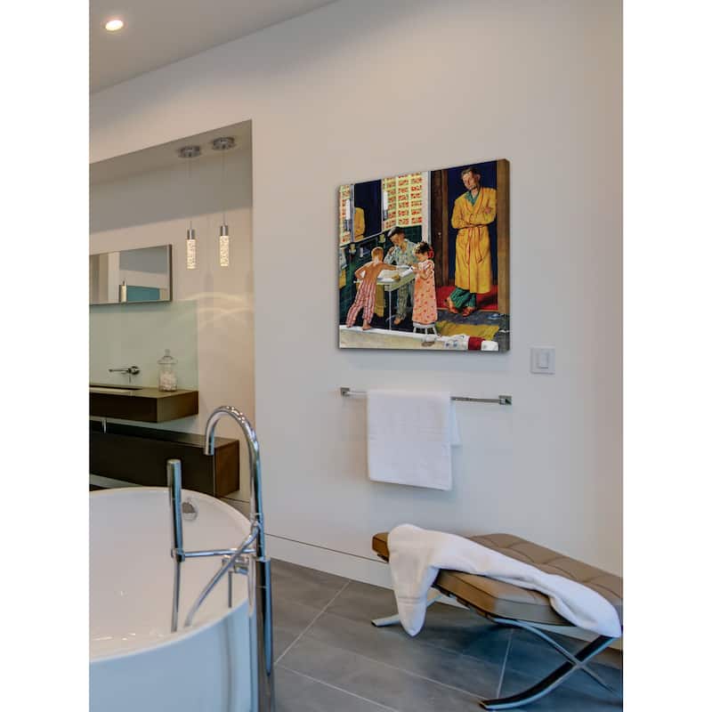 Marmont Hill - 'Brushing Their Teeth' by Amos Sewell Painting Print on Canvas - Multi-Color