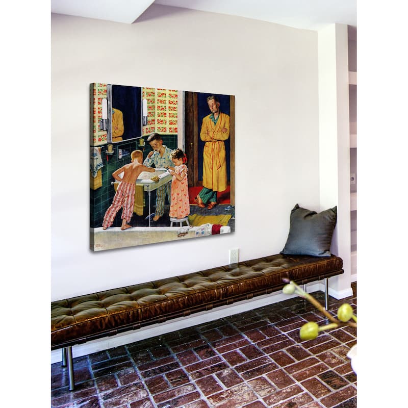 Marmont Hill - 'Brushing Their Teeth' by Amos Sewell Painting Print on Canvas - Multi-Color