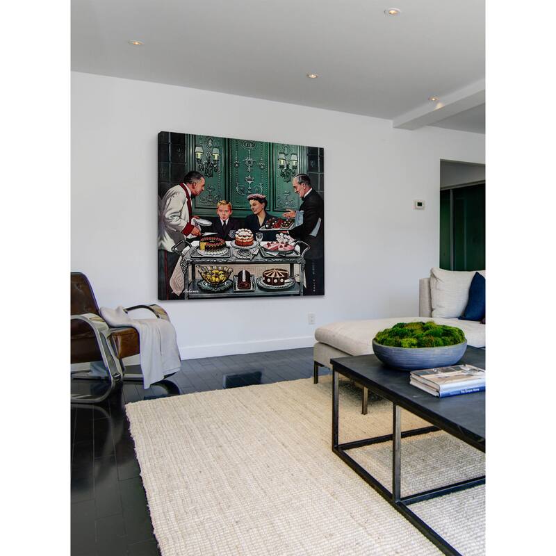 Marmont Hill - 'Dessert Cart' by Stevan Dohanos Painting Print on Canvas - Multi-Color