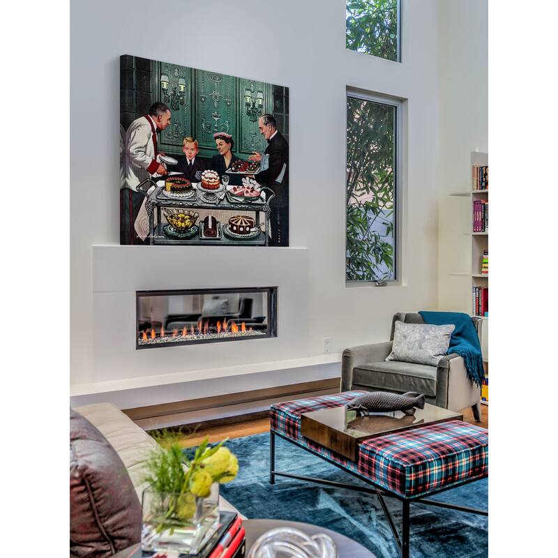 Marmont Hill - 'Dessert Cart' by Stevan Dohanos Painting Print on Canvas - Multi-Color