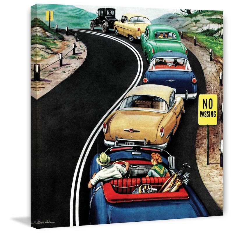 Marmont Hill - 'No Passing' by Stevan Dohanos Painting Print on Canvas - Multi-Color