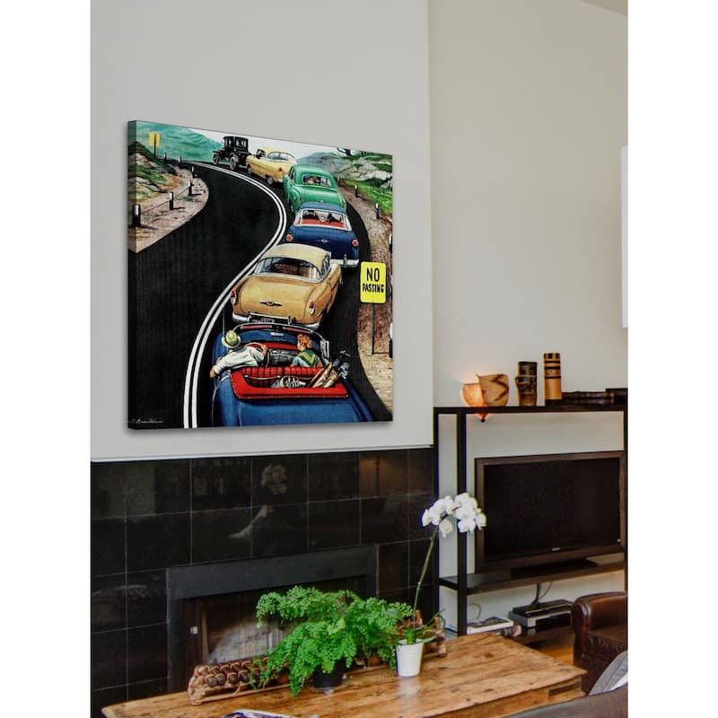 Marmont Hill - 'No Passing' by Stevan Dohanos Painting Print on Canvas - Multi-Color