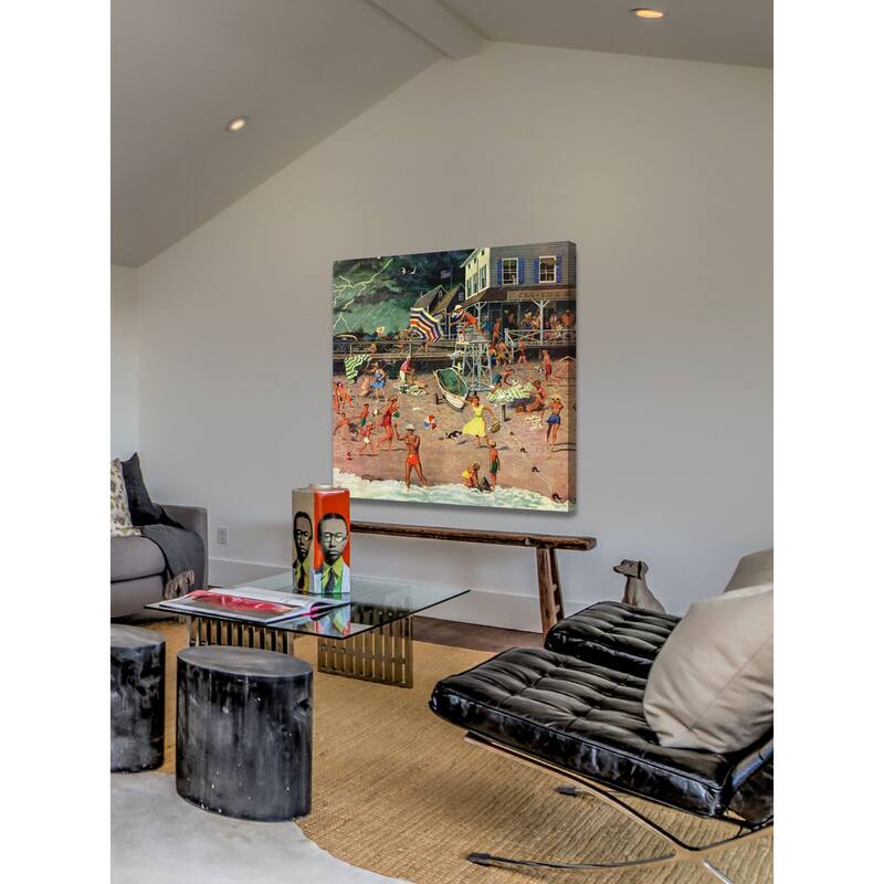 Marmont Hill - 'Thunderstorm at the Shore' by Kimberly Ben Prins Painting Print on Canvas - Multi-Color