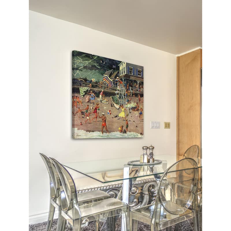 Marmont Hill - 'Thunderstorm at the Shore' by Kimberly Ben Prins Painting Print on Canvas - Multi-Color