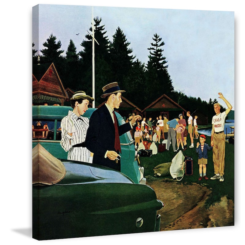 Marmont Hill - 'First Day at Camp' by George Hughes Painting Print on Canvas - Multi-Color
