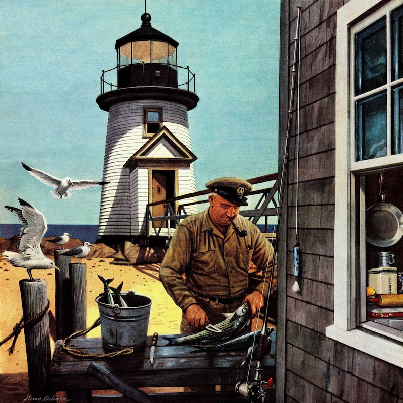 Marmont Hill - 'Lighthouse Keeper' by LighthouseKeeper Painting Print on Canvas - Multi-Color