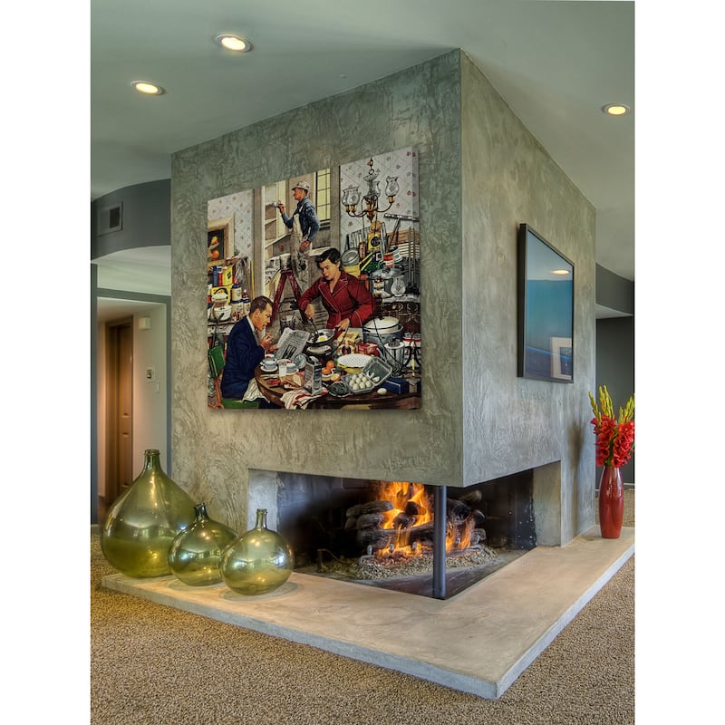 Marmont Hill - 'Home Improvement' by Stevan Dohanos Painting Print on Canvas - Multi-Color