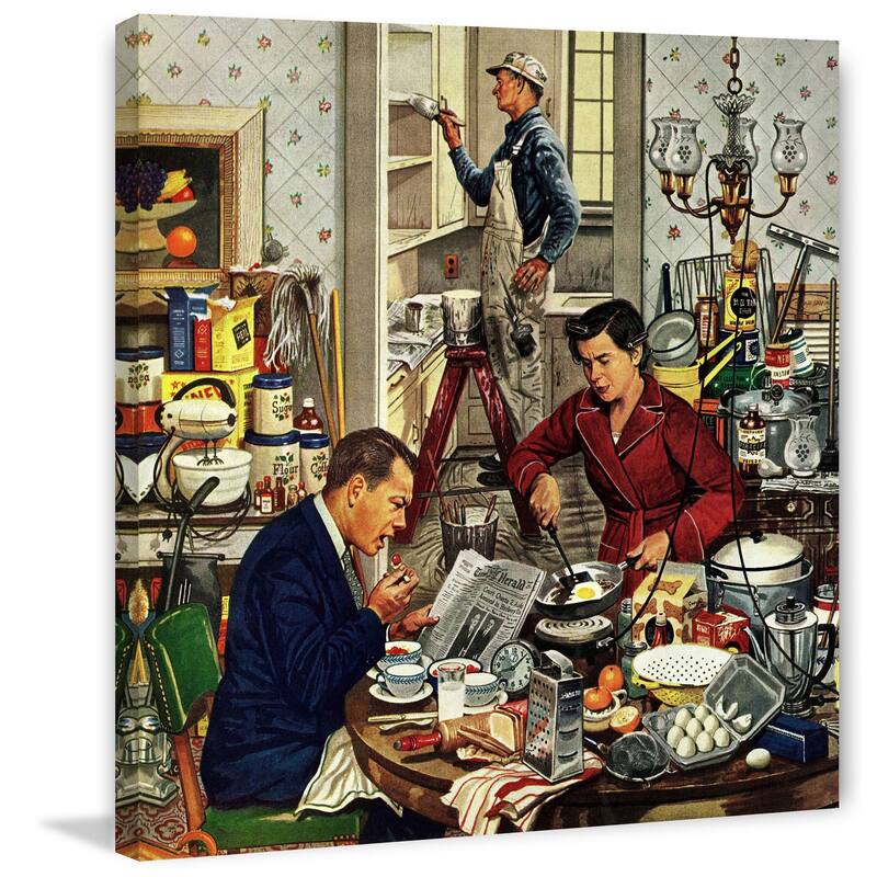 Marmont Hill - 'Home Improvement' by Stevan Dohanos Painting Print on Canvas - Multi-Color