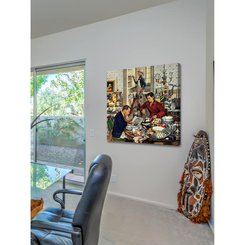 Marmont Hill - 'Home Improvement' by Stevan Dohanos Painting Print on Canvas - Multi-Color
