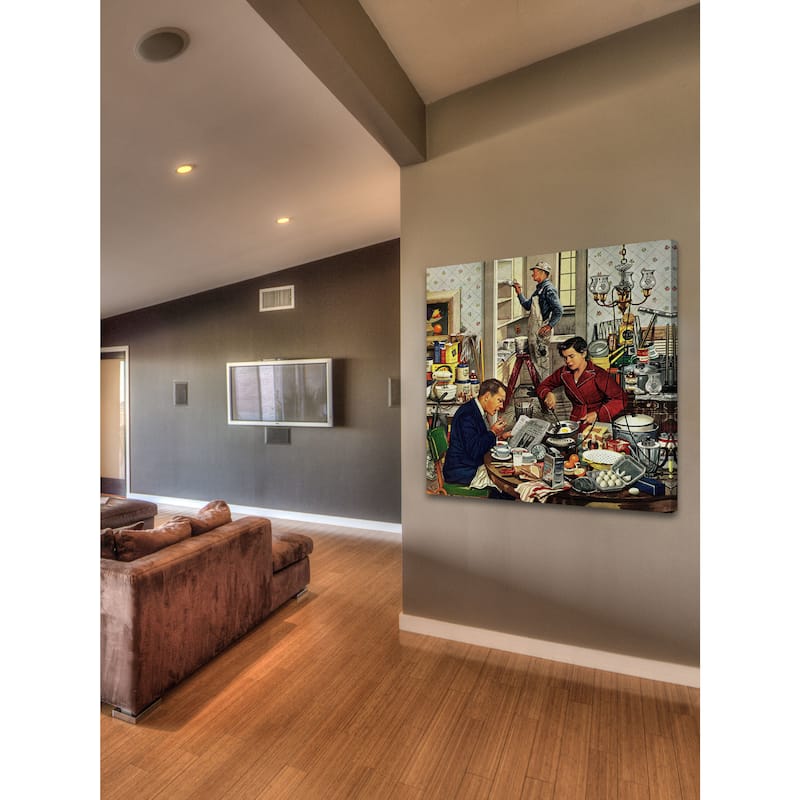 Marmont Hill - 'Home Improvement' by Stevan Dohanos Painting Print on Canvas - Multi-Color