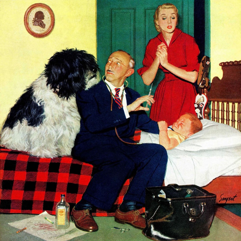 Marmont Hill - 'Dr. and the Dog' by Richard Sargent Painting Print on Canvas