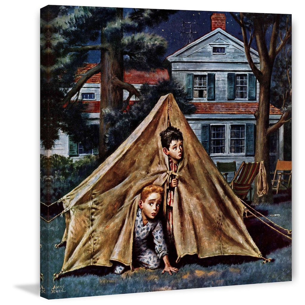 Marmont Hill - 'Backyard Campers' by Amos Sewell Painting Print on Canvas - Multi-Color
