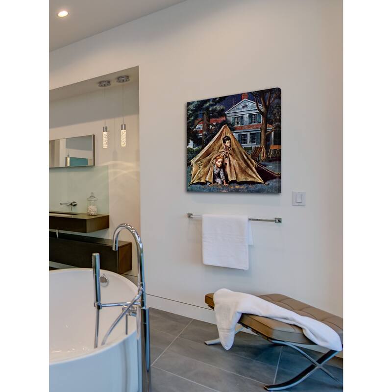 Marmont Hill - 'Backyard Campers' by Amos Sewell Painting Print on Canvas - Multi-Color