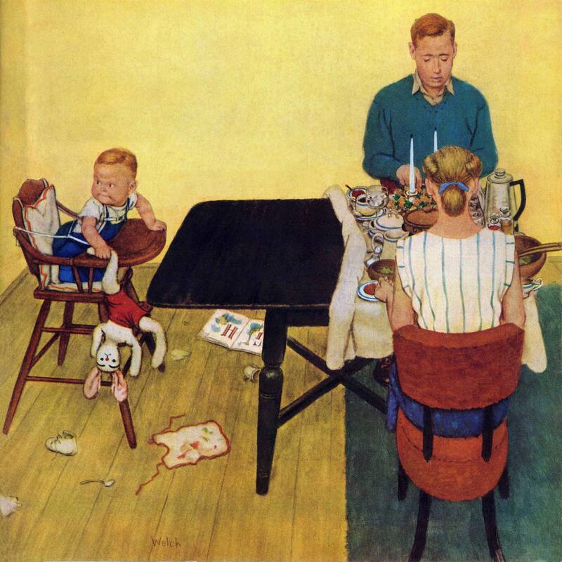 Marmont Hill - 'Dinner for Two?' by Jack Welch Painting Print on Canvas