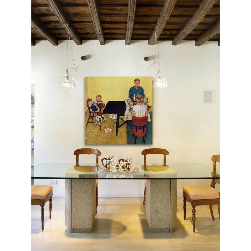 Marmont Hill - 'Dinner for Two?' by Jack Welch Painting Print on Canvas