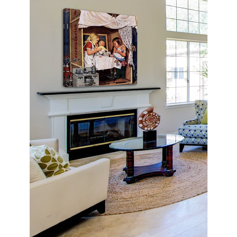 Marmont Hill - 'Playing House' by Stevan Dohanos Painting Print on Canvas