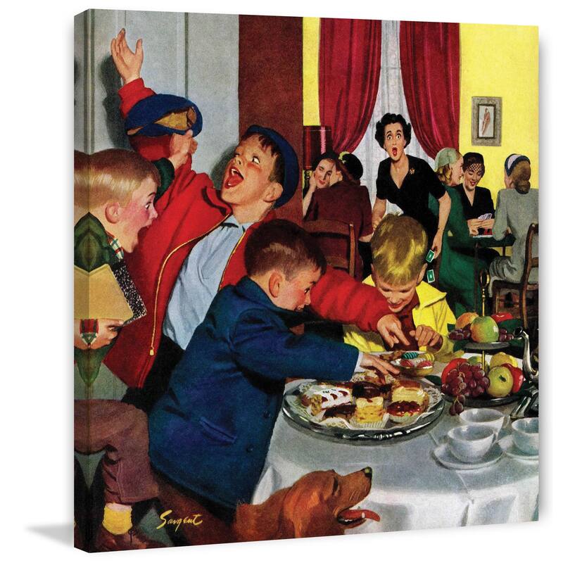 Marmont Hill - 'Crashing Mom's Card Party' by Richard Sargent Painting Print on Canvas - Multi-Color