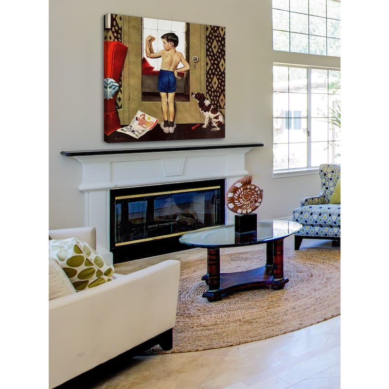 Marmont Hill - 'Young Charles Atlas' by George Hughes Painting Print on Canvas