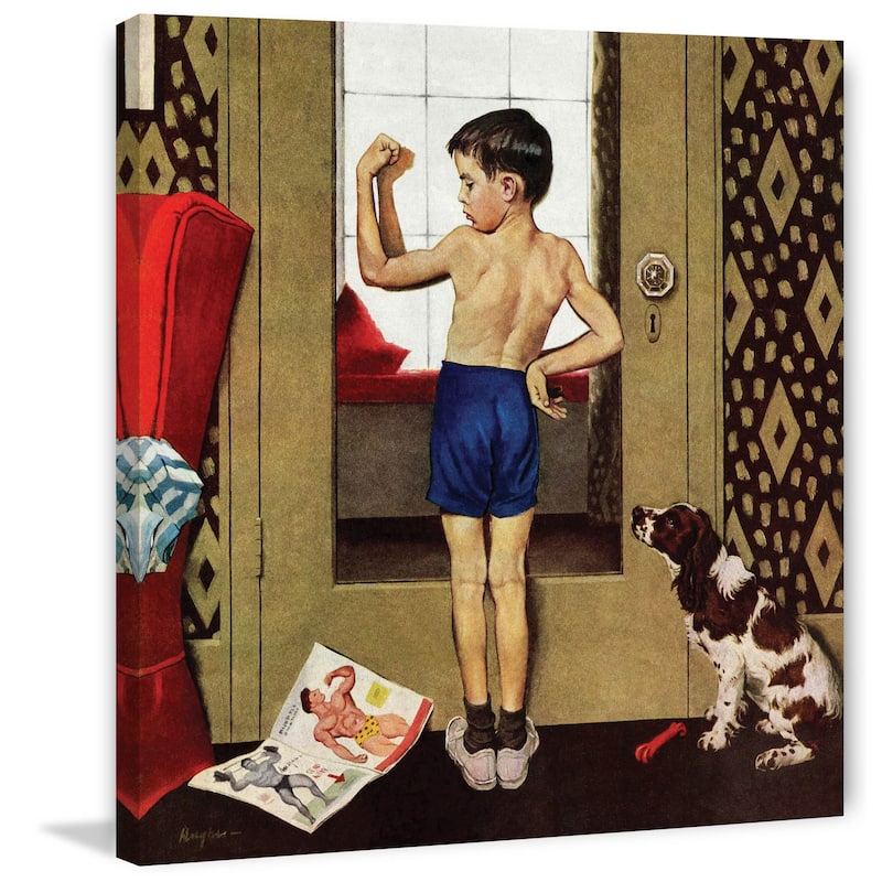 Marmont Hill - 'Young Charles Atlas' by George Hughes Painting Print on Canvas