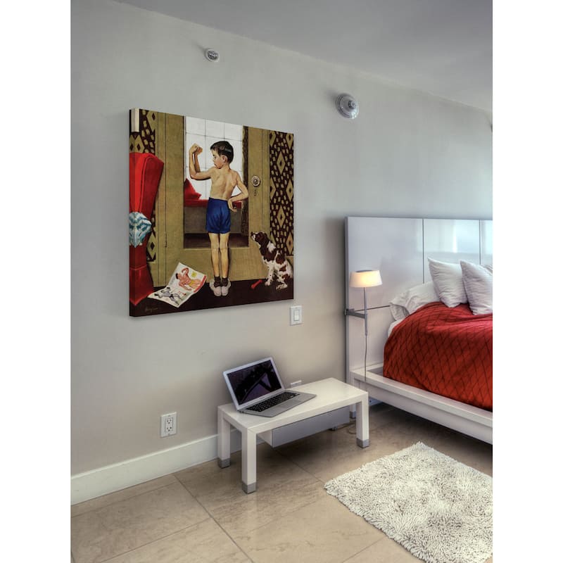 Marmont Hill - 'Young Charles Atlas' by George Hughes Painting Print on Canvas